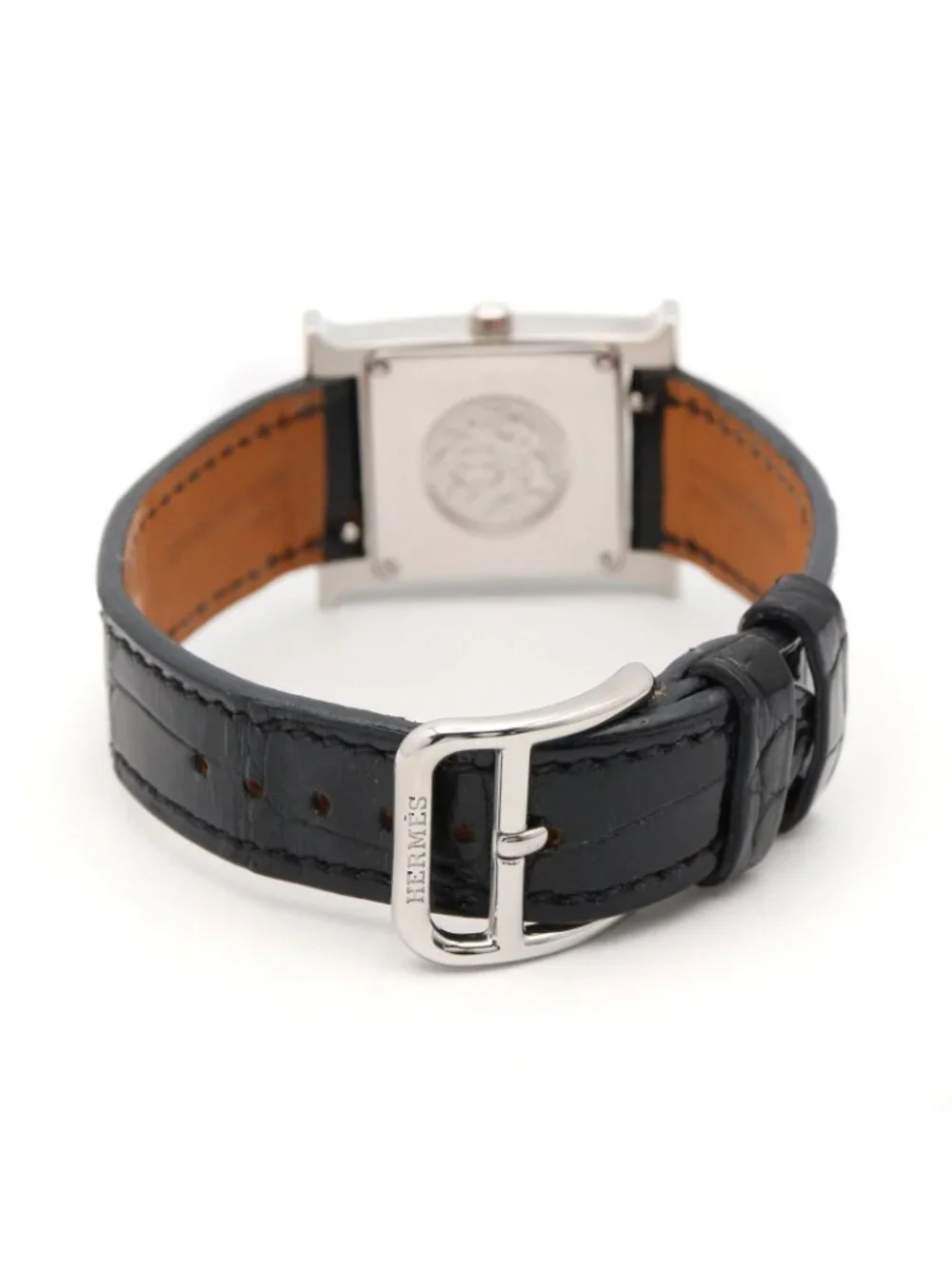 Hermes Watch H Diamond Bezel White Shell Stainless Steel